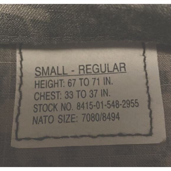 Army Sz S Light Camouflage Jacket 4 pockets hook and loop zip up heavy weight - Picture 5 of 8